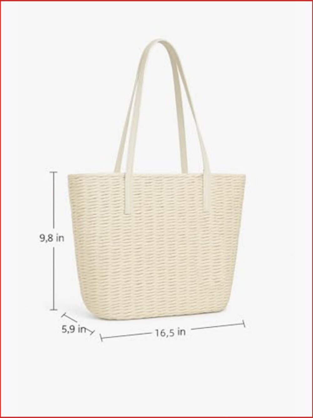 M Size Straw Tote Bag Woven Handmade Shoulder Bag Handbag - Picture 4 of 7